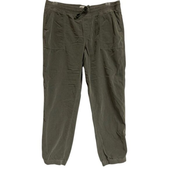 Women's SONOMA 100% Cotton High-Rise Corduroy Jogger Pants OLIVE GREEN Large - Picture 1 of 2